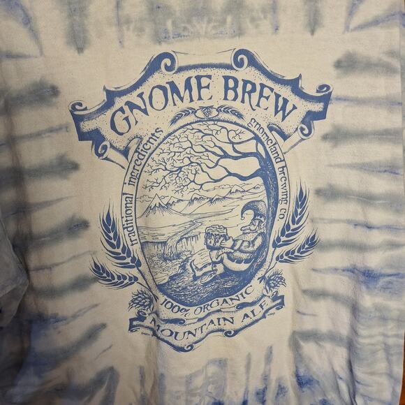 Gnome brew vintage tie dye hraphic print tee garden gnomes unique anvil XL - Picture 4 of 6
